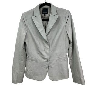 The Limited Womens Blazer Suit 3 Button Vented Lined Long Sleeve Light Gray Sz 6